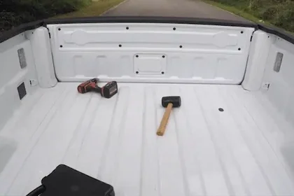 Truck bed mat not in use